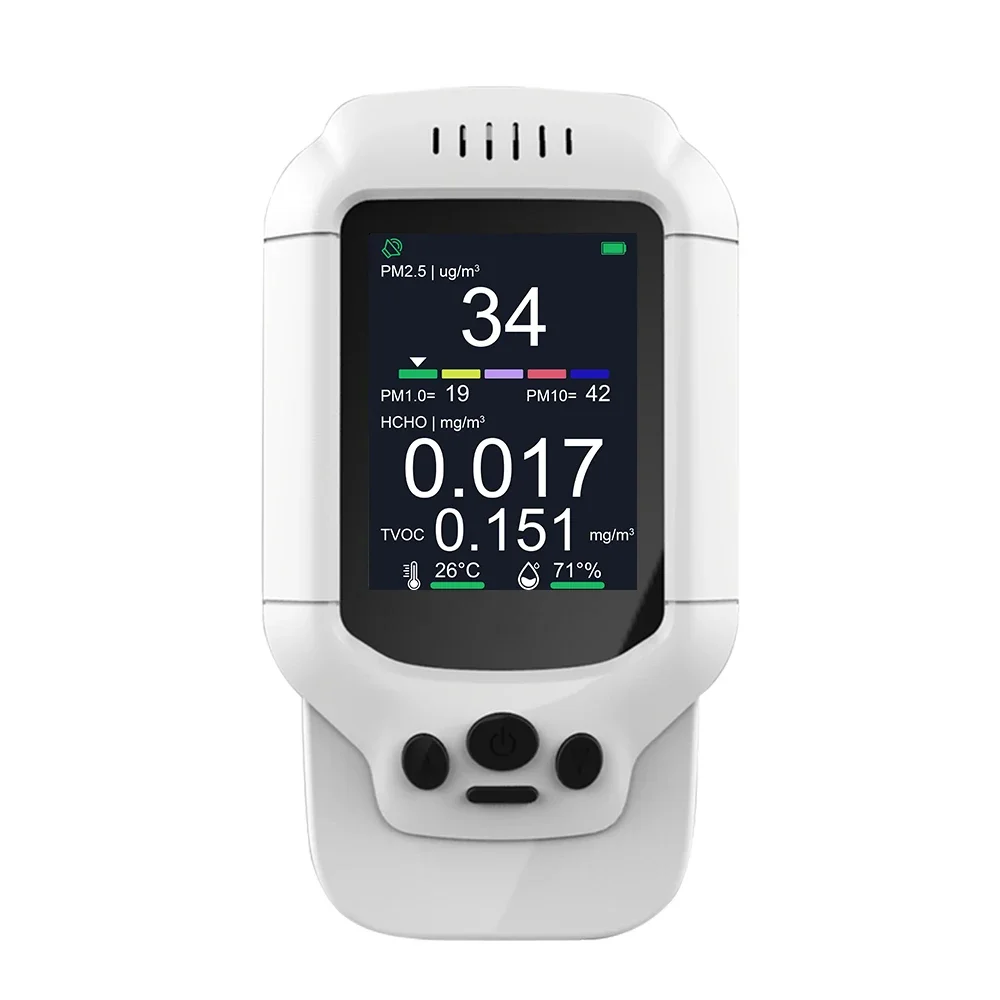 Dienmern DM502A New 7 In 1 Air Quality Detector Portable LCD Display PM2.5/HCHO/TVOC Sensor Meter Temperature Switchable
