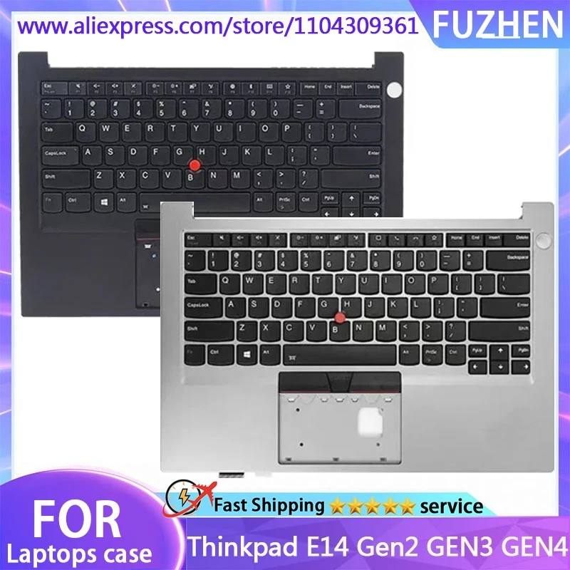 New For Thinkpad E14 Gen2 GEN3 GEN4 Laptop Replacement With Palm Rest US Keyboard/Host Cover Keyboard/Black Silver