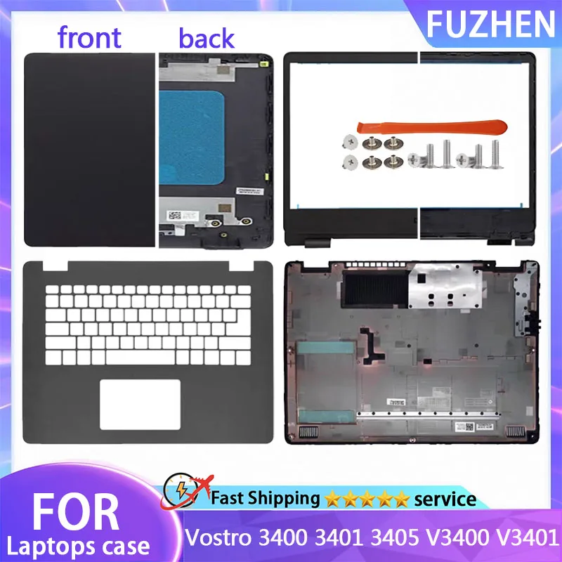 New For Vostro 3400 3401 3405 V3400 V3401 LCD Rear Cover Front Frame Palm Bottom Cover Top Cover black