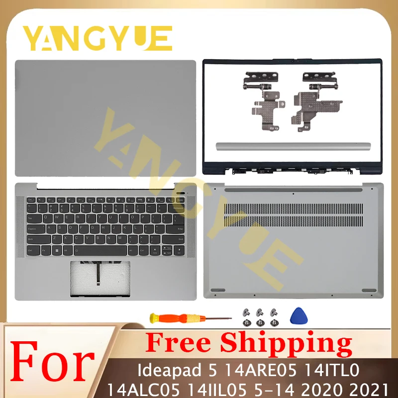 New Laptop Case For Ideapad 5 14IIL05 14ARE05 14ITL05 14ALC05 2020 2021 LCD Back Cover Front Bezel Hinges Rear Lid Top Case