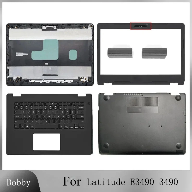 Original New For Latitude 3490 E3490 Laptop LCD Back Cover Front Bezel Palmrest Cover Bottom Base Housing Case Black AA1404