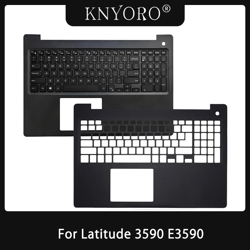 New Laptop US Keyboard For Latitude 3590 E3590 0V5YGX Palmrest Upper Cover Top Case Replacement Keyboard Housing Shell Black