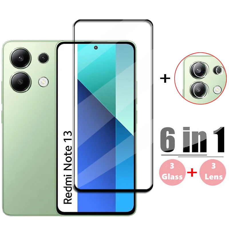Full Cover Glass For Redmi Note 13 4G Global Tempered Glass Redmi Note 13 Screen Protector Phone Lens Film Redmi Note 13