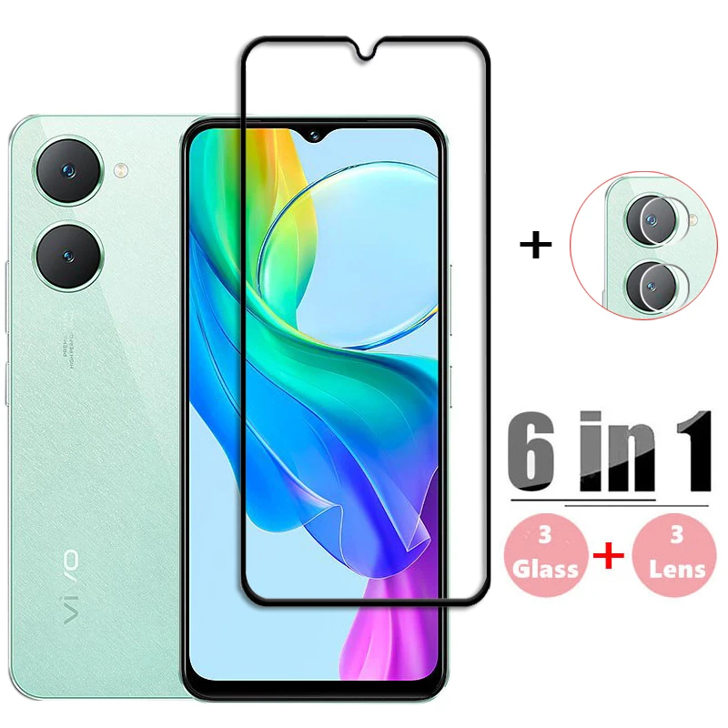 Full Cover Glass For Vivo Y03 Tempered Glass For Vivo Y03 Screen Protector HD Protective Phone Lens Film For Vivo Y03