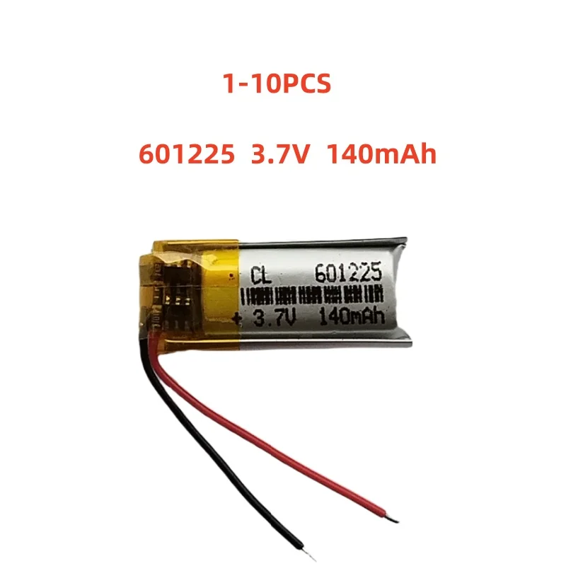 601225 3.7V 140mAh Small Size Lipo Rechargeable Battery Lithium Polymer For MP3 Bluetooth MID headset headphone video pen