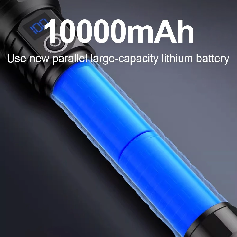 2026 Super High Power Flashlight Most Powerful Led Flashlights Rechargeable Long Range 5000M Torch 5 mode Zoom Tactical Lantern