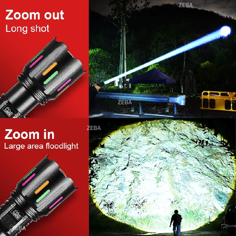 New 78000000LM Most Powerful LED Flashlight USB Rechargeable Tactical Torch Light Ultra Bright Long Shot Lantern Outdoor Lamp