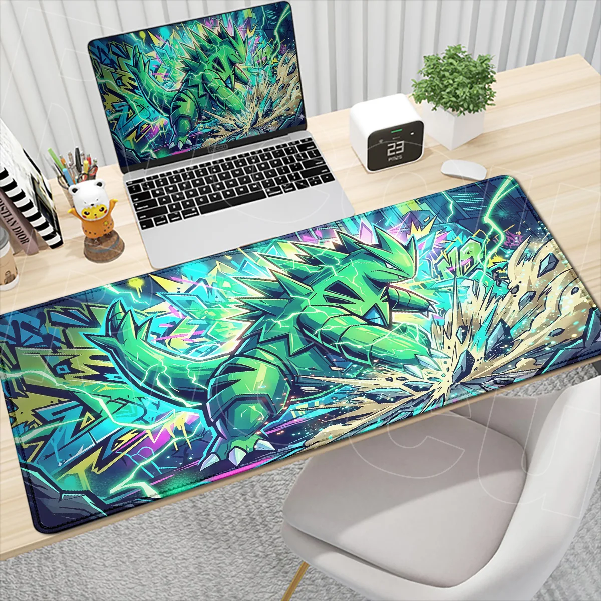 Laptop Office Cabinet Mousepad Anime P-pokemon Tyranitar Washable Computer Keyboard Mat Large Locking Edge Desk Carpet 900x400mm