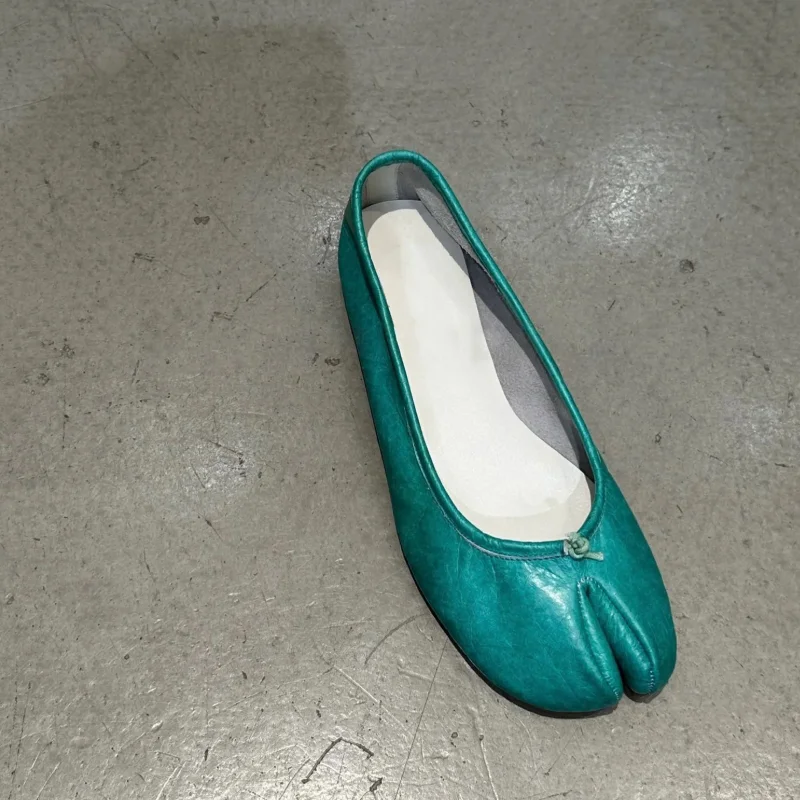 Sheepskin Soft-faced Soft-soled Pig's Feet Split-toed Women's Leather Ballet Mary Jane Single Flat Bottom Shoes