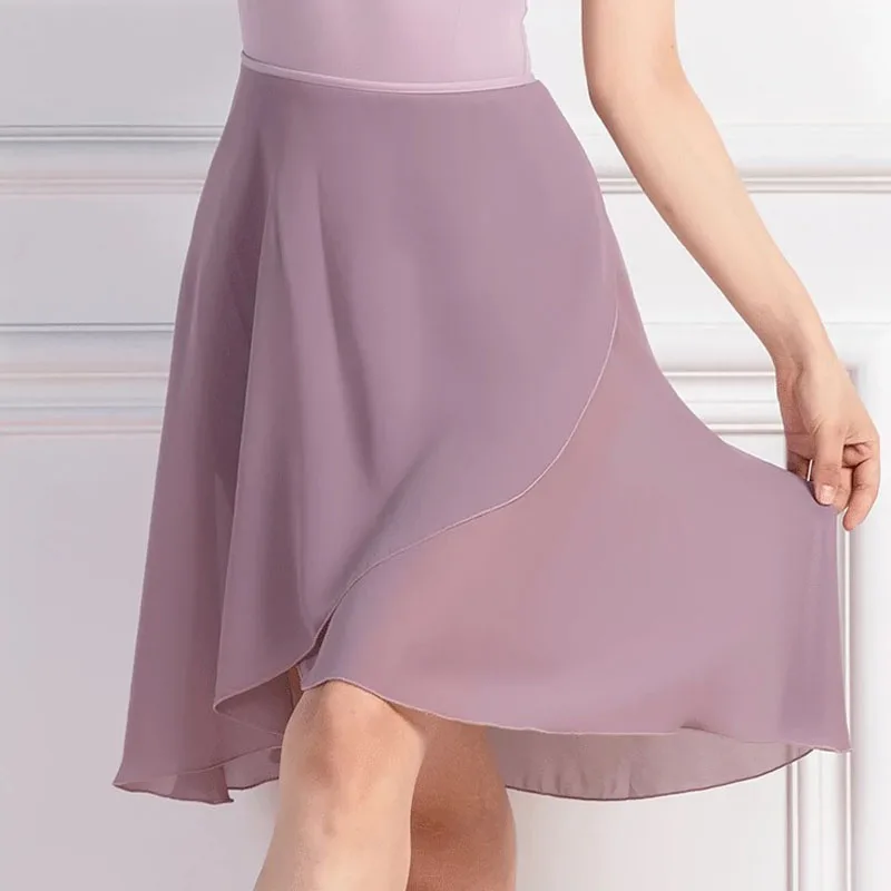 Women Ballet Skirt Adult Girls Chiffon Up Irregular Wrap Ballet Dress Tulle Skirt Ballerina Dance Wear Training Dress