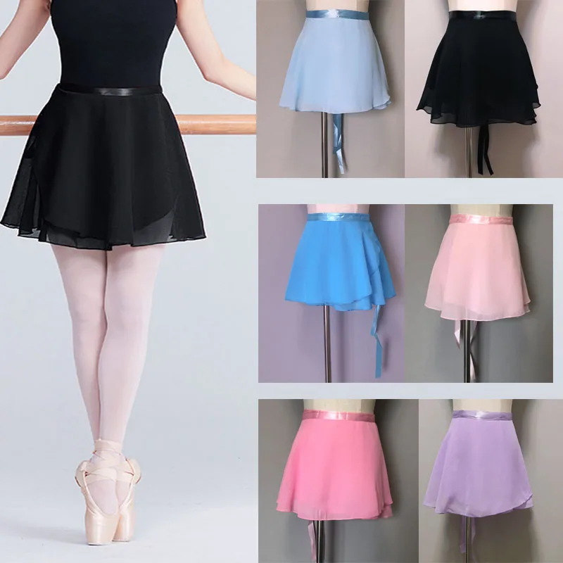 Ballet Dance Skirt Adult Children Chiffon Pure Color Floral Print Practice Leotard Dance Dress Women Ballet Dancing Dress
