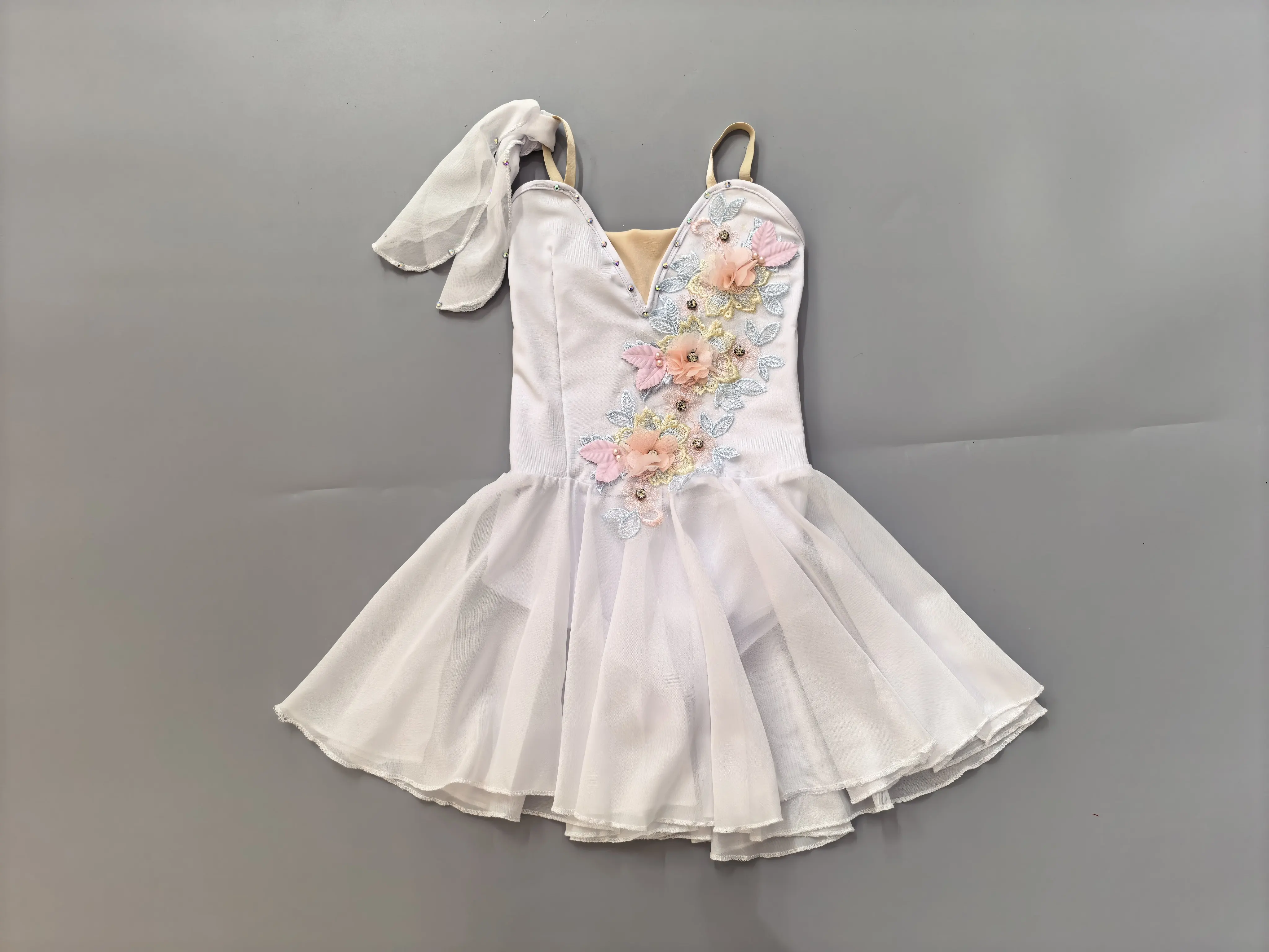 White Cupid Ballet Skirts Performance Girls Women Romantic Lyrical Modern Dance Costume Ballet Tutu Dress Ballerina Leotard