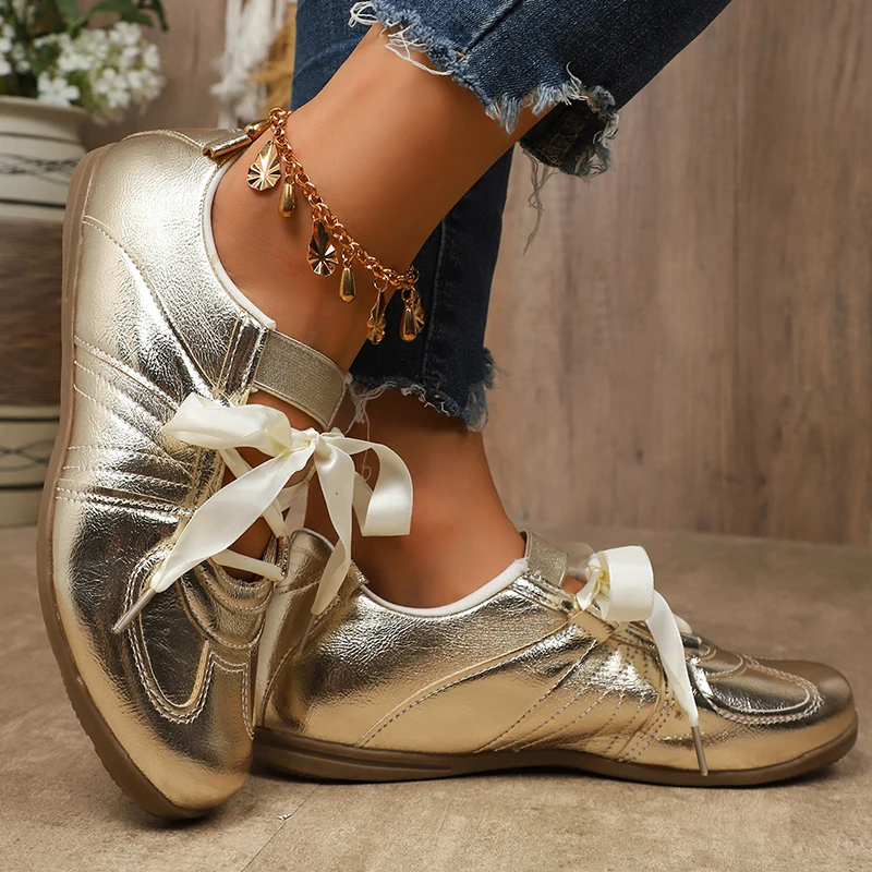 Women's Sneakers Fashion Outdoor Casual Shoes Comfort Soft Bottom Ballet Shoes for Women Lightweight Walking Flats Zapatos Mujer
