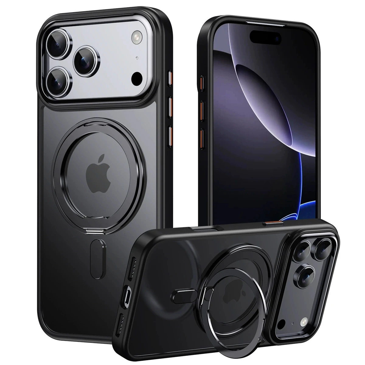 Magnetic 360° Rotation Stand Phone Case for iPhone 17 Pro Max Case iPhone 17 MagSafe Funda iPhone 17 Pro with Ring Holder Cover
