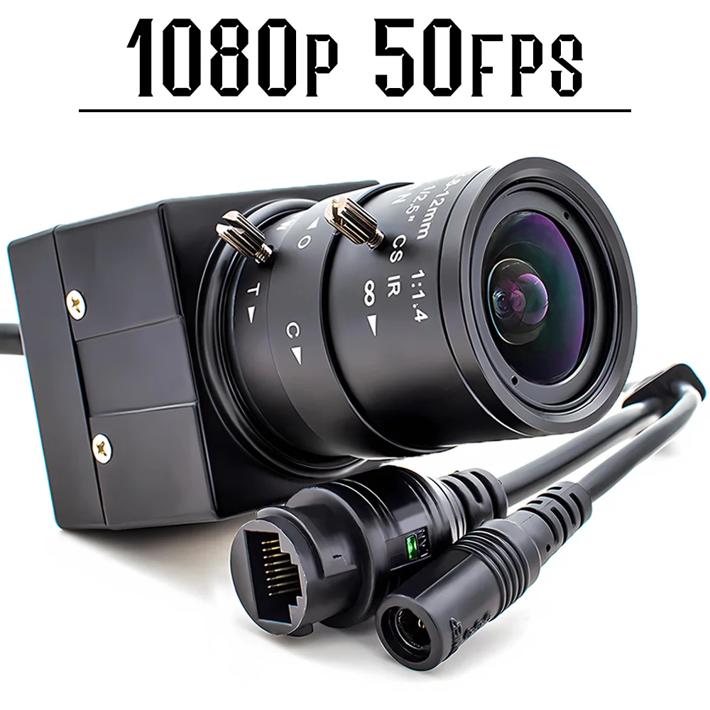 10X Zoom Industrial IP Camera 2MP 50FPS High Speed Motion Camera 5-50mm Manual Zoom Varifocal CS Lens Onvif RTSP Security Webcam