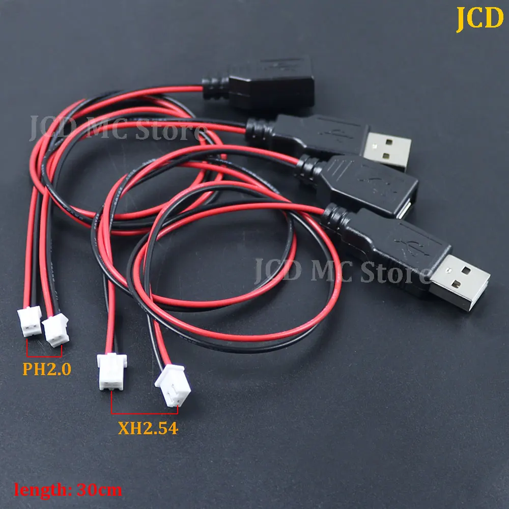 Type A Male Female USB Plug Socket Connector 2 Core Power With XH2.54/PH2.0-2P Terminal Line Cable USB Socket Type-A DIY Kits