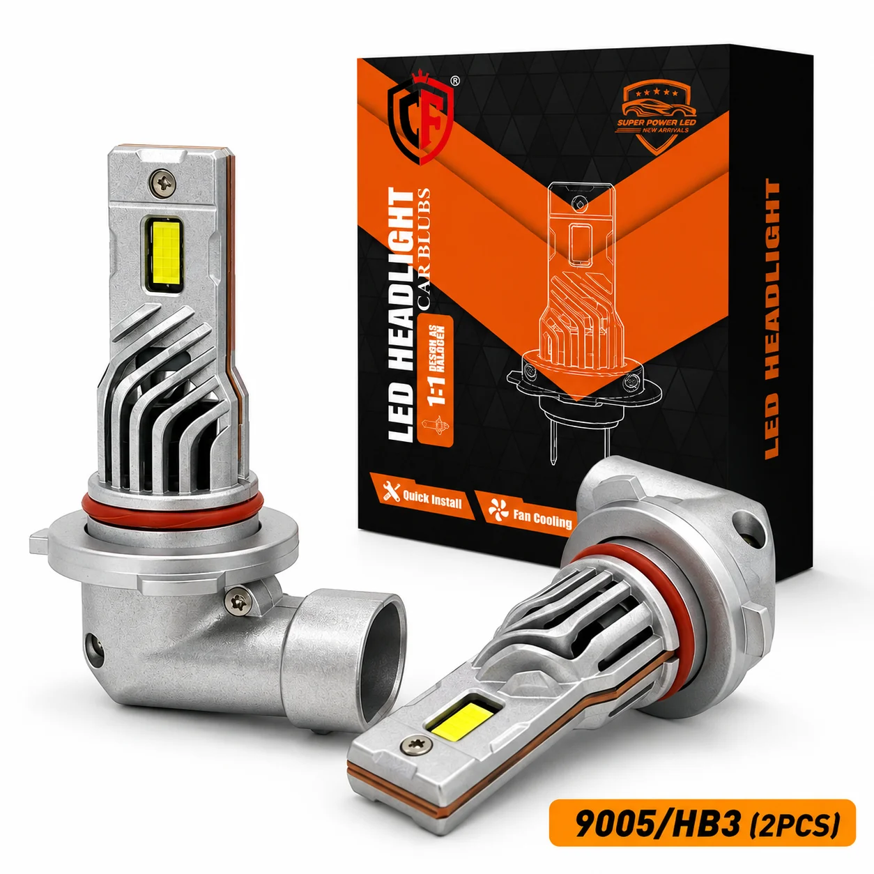 Mini LED Car Headlight Bulbs H1 H3 H4 H7 H11 9005 HB3 1:1 Size Plug and Play Fan Cooling Auto Lights for Cars SUVs and Drivers