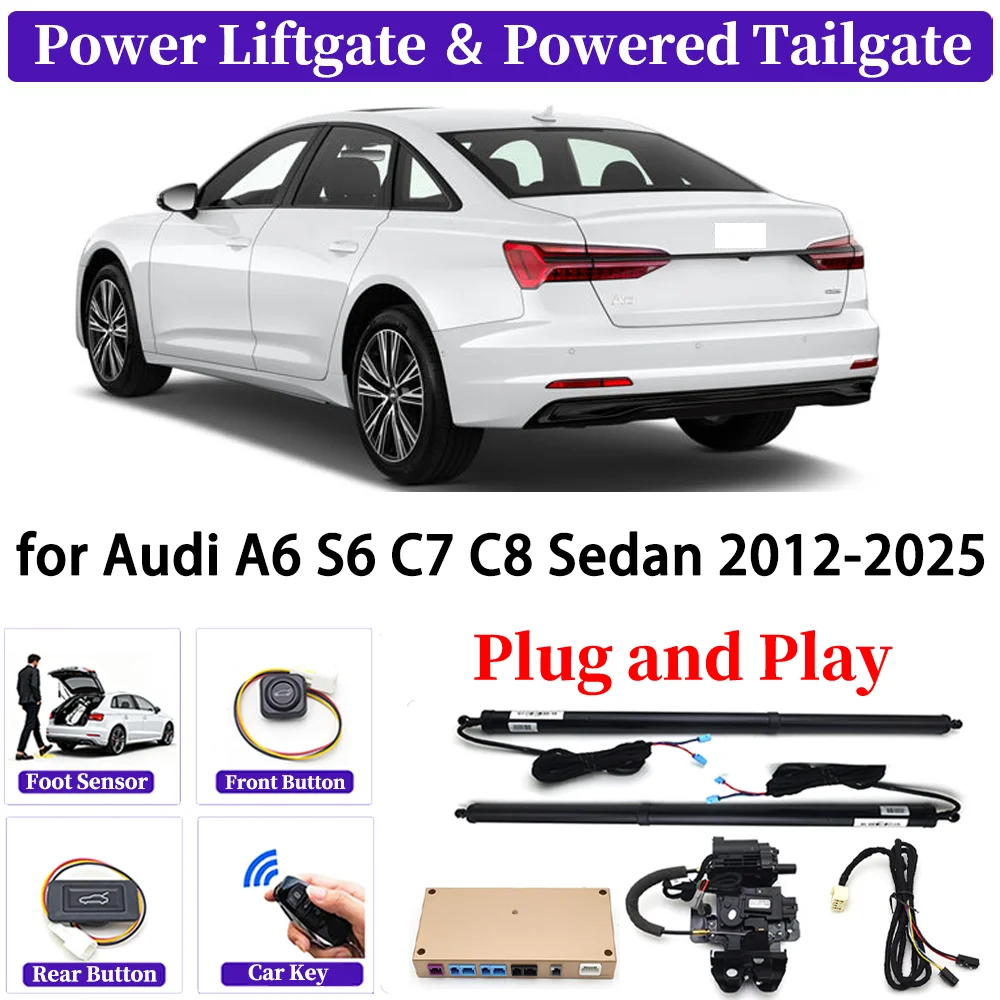 for Audi A6 S6 C7 C8 Sedan 2012-2025 OEM Upgrade Car Automatic Power Liftgate Kit Smart Auto Electric Tailgate System Plug＆play