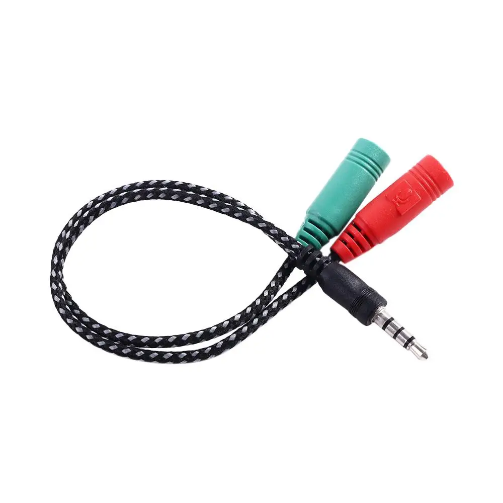 2 In 1 Mic Audio Cable 3.5mm Female 3.5mm Male Headset To 2 Jack Y Splitter Cable Cable Adapter Cable Converter AUX Cable