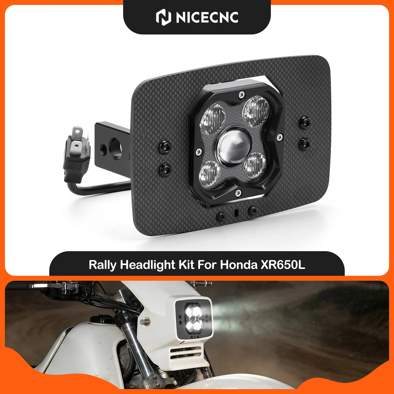 NICECNC For Honda XR650L 1993-2025 Rally LED Headlight Kit 3600LM Plug & Play Motorcycle Adjustable Front Light Upgrade Assembly