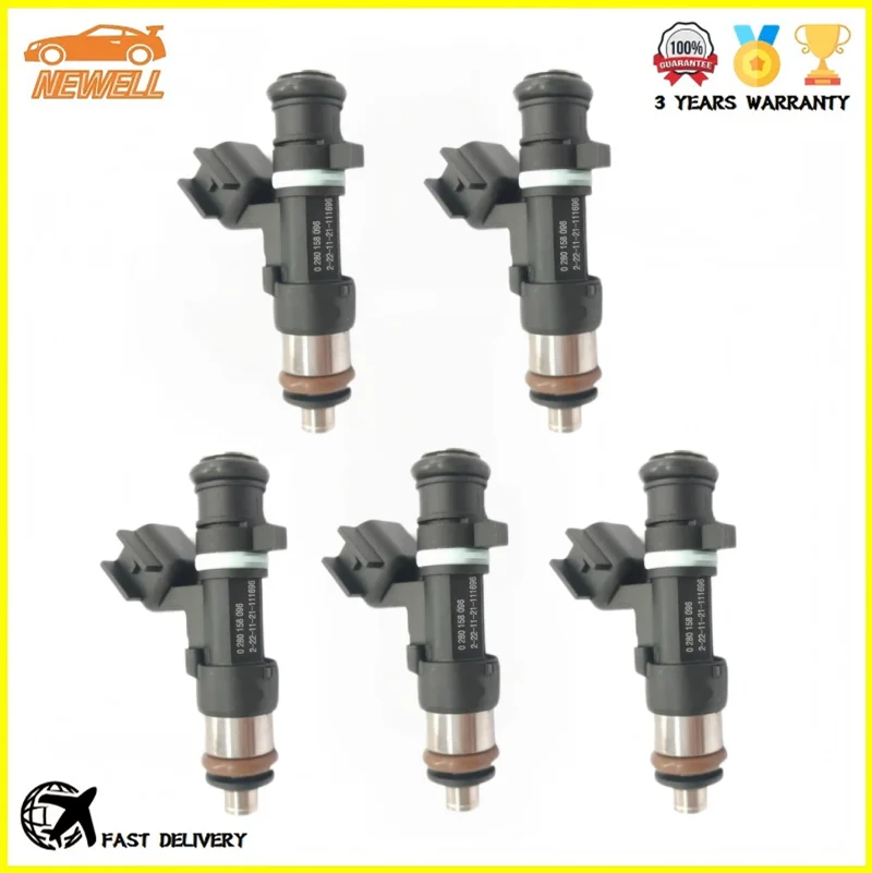 5pcs 0280158096 8653891 Fuel injector For Volvo V40 V50 V60 V70 C30 C70 S60 S40 S80 XC60 XC70 XC90 S70 2.5L 2007-2014