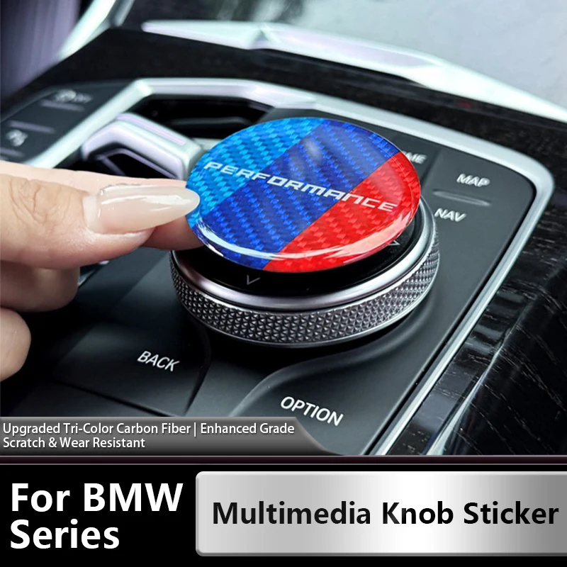 Car Central Control Dial Sticker Carbon Fiber Decal For BMW 1 2 3 4 5 6 7 Series X3 X4 X5 X6 X7 F40 F44 F34 F30 F33 F36 F10 F07