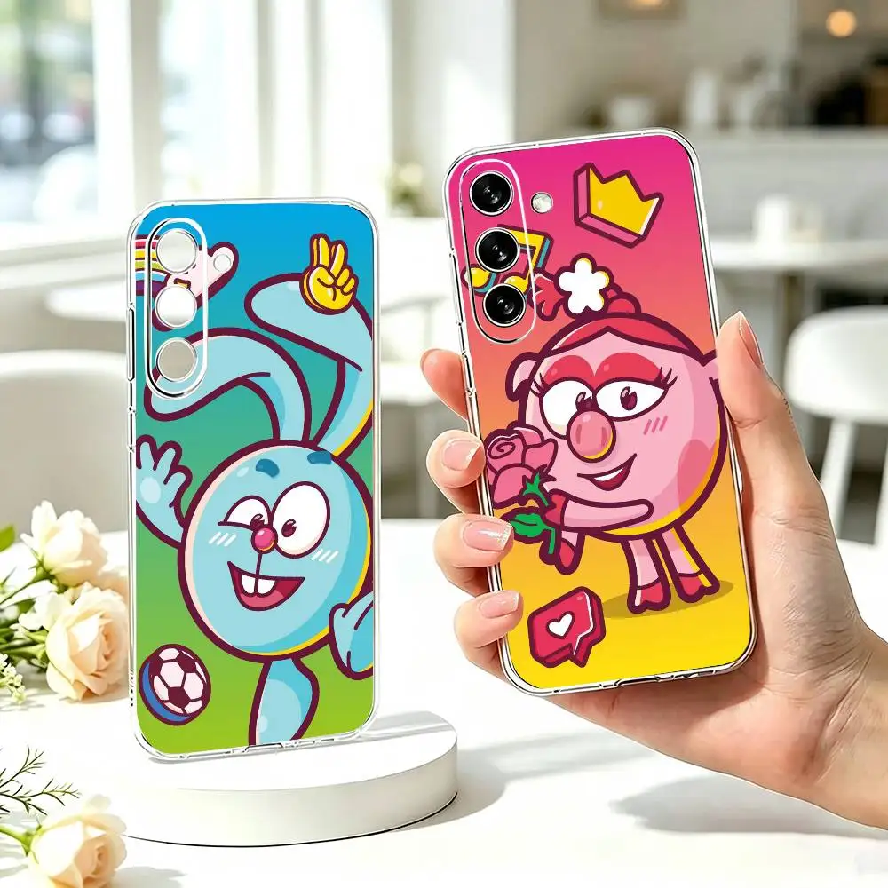 C-Cute Cartoon S-Smeshariki  Phone Case Transparent Silicone Soft For SamsungA10,12,20,21S,30,31,40,50,51,52,70,71
