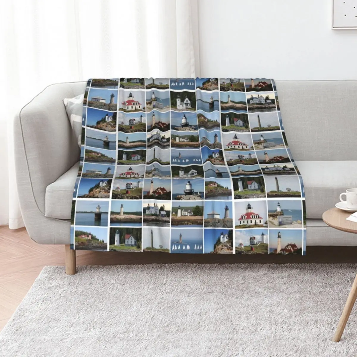Maine Lights Throw Blanket Ultra Plush Cozy Blanket for Napping Sleeping