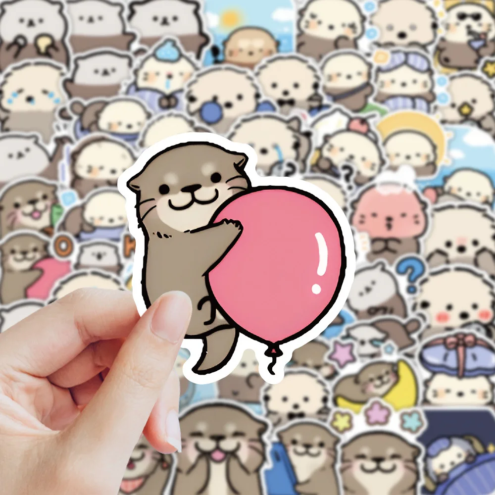 65PCS Kawaii Little Otter Graffiti Stickers Animal Cartoon Decal Notebook Phone Guitar Skateboard Waterproof Sticker Kid Toys