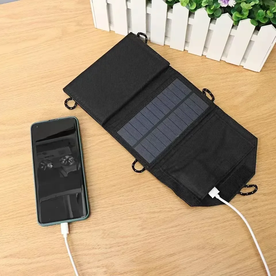 500W Foldable Solar Panel 4-Panel with 5V USB/DC - Portable Lightweight Solar Charger for Camping Hiking Travel Outdoor Off-Grid