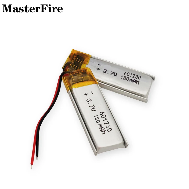 2-10PCS 601230 3.7V 180mah Rechargeable Lithium Polymer Battery for Bluetooth Headset Recording Pen Smart Watch LED Light Cell
