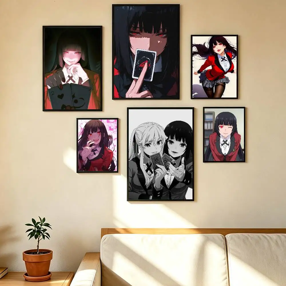 Popular Kakegurui Yumeko Jabami Poster Waterproof Wall Art Sticker For Bar Living Room Vintage Decor High Quality Print Gift
