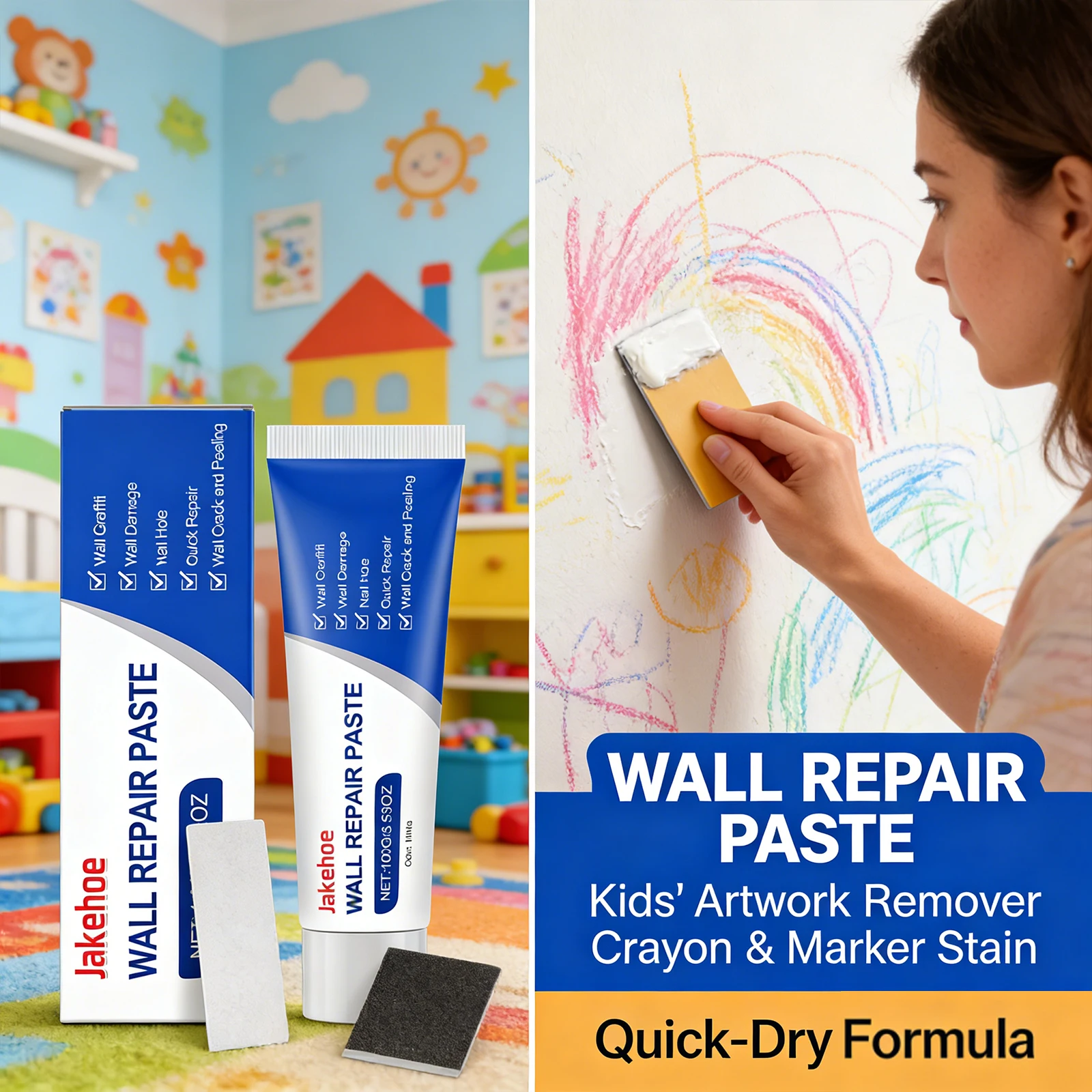 Wall Care Kit Quickly Repair Damaged Wall Surface Restore Original Texture Effectively Fill Hole Household Wall Crack Care Cream