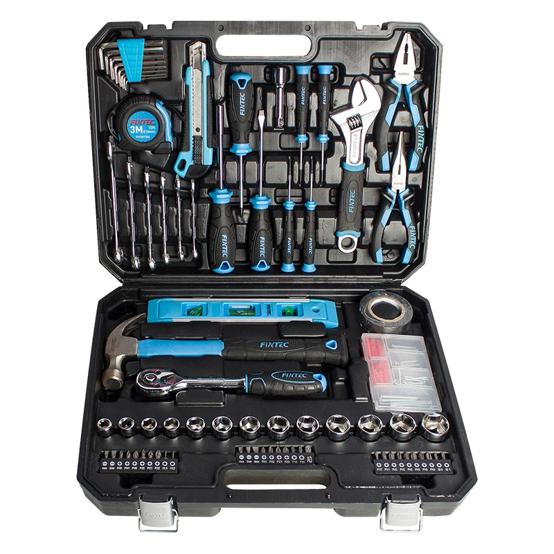 FIXTEC Heavy Duty 234PCS Hand Tools Set Multi-Function Household Car Repair Tools Kit Set Box