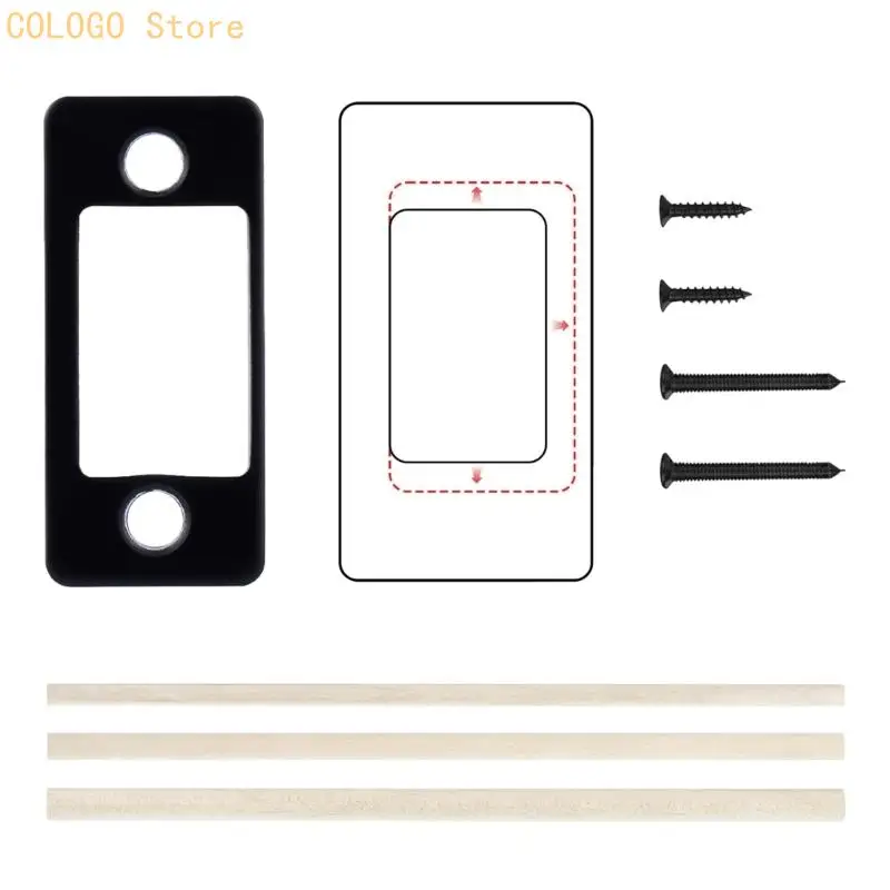 Door Jamb Repair Plate Set with Screws for Door Openings and Household Repairs D0LD