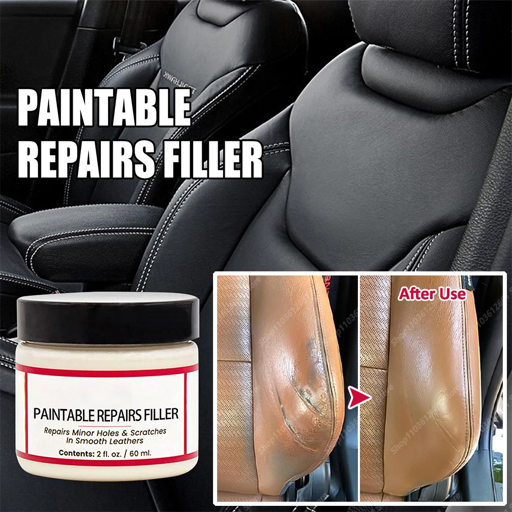Multifunctional Leather Filler Repair Compound Auto Leather Restoring Paste Paintable Restoration Cream Car Interior & Household