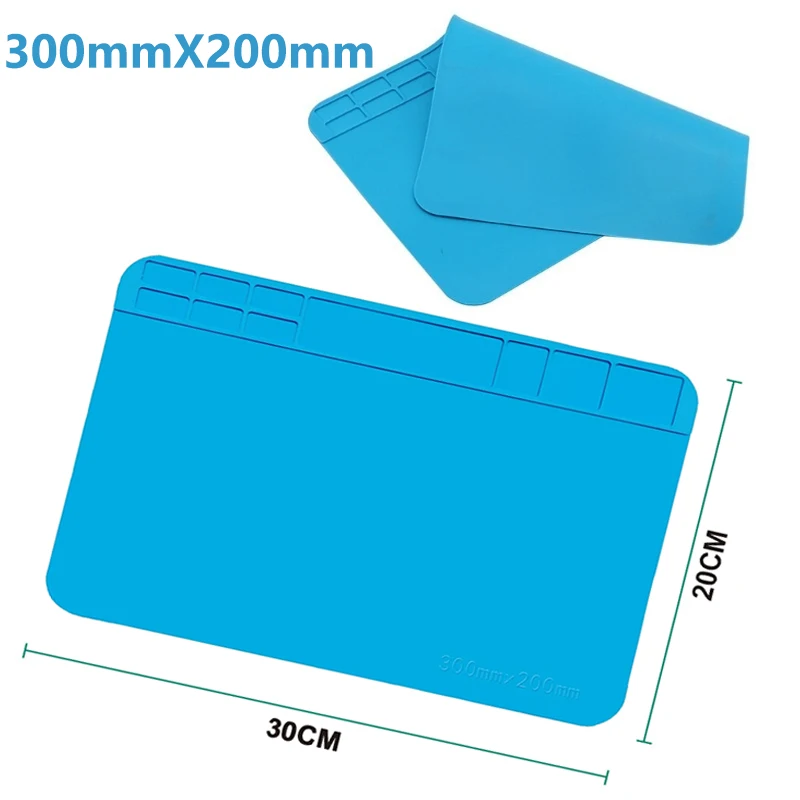 30cmx20cm Soldering Mat ESD Antistatic Heat Resistant Insulation Working Silicone Pad Soldering Electronic Equipment Repair Pad