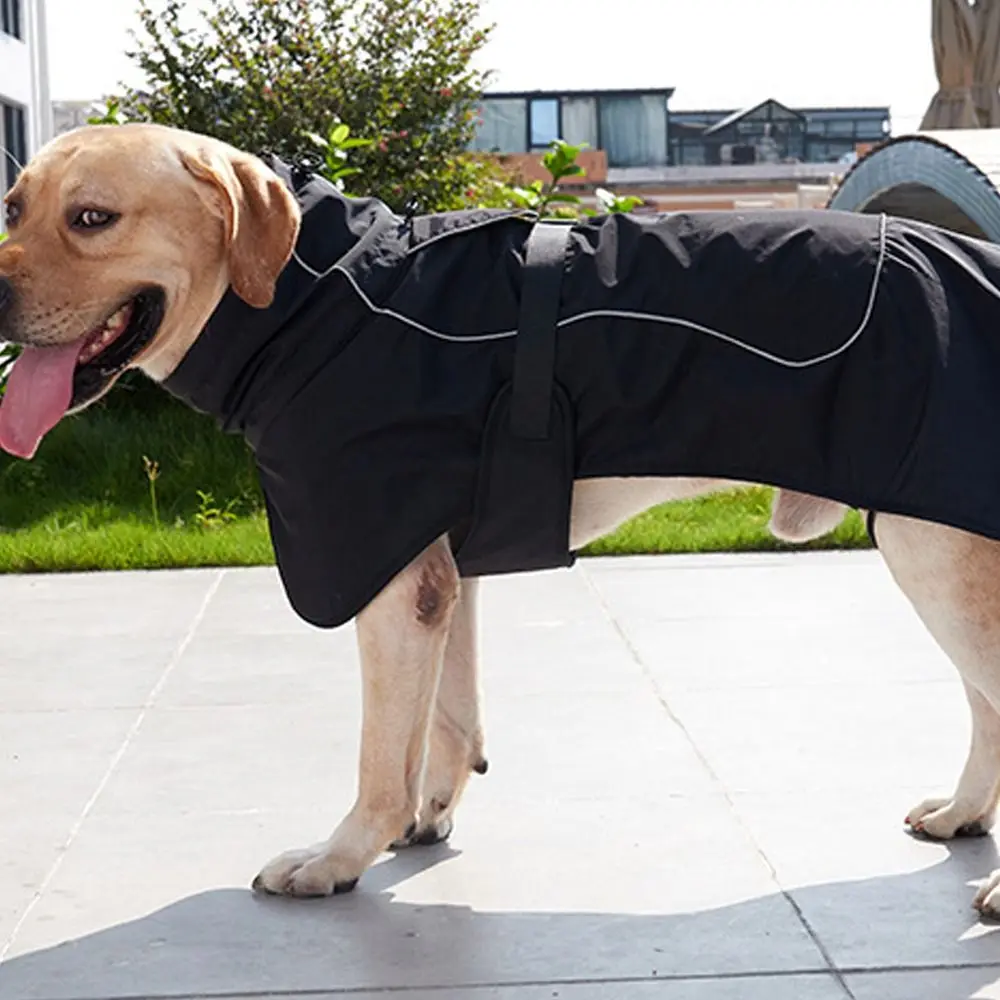 Waterproof Winter Big Dog Clothes Adjustable Reflective Strip Design Dog Vest Jacket Thickened Pet Dog Coat