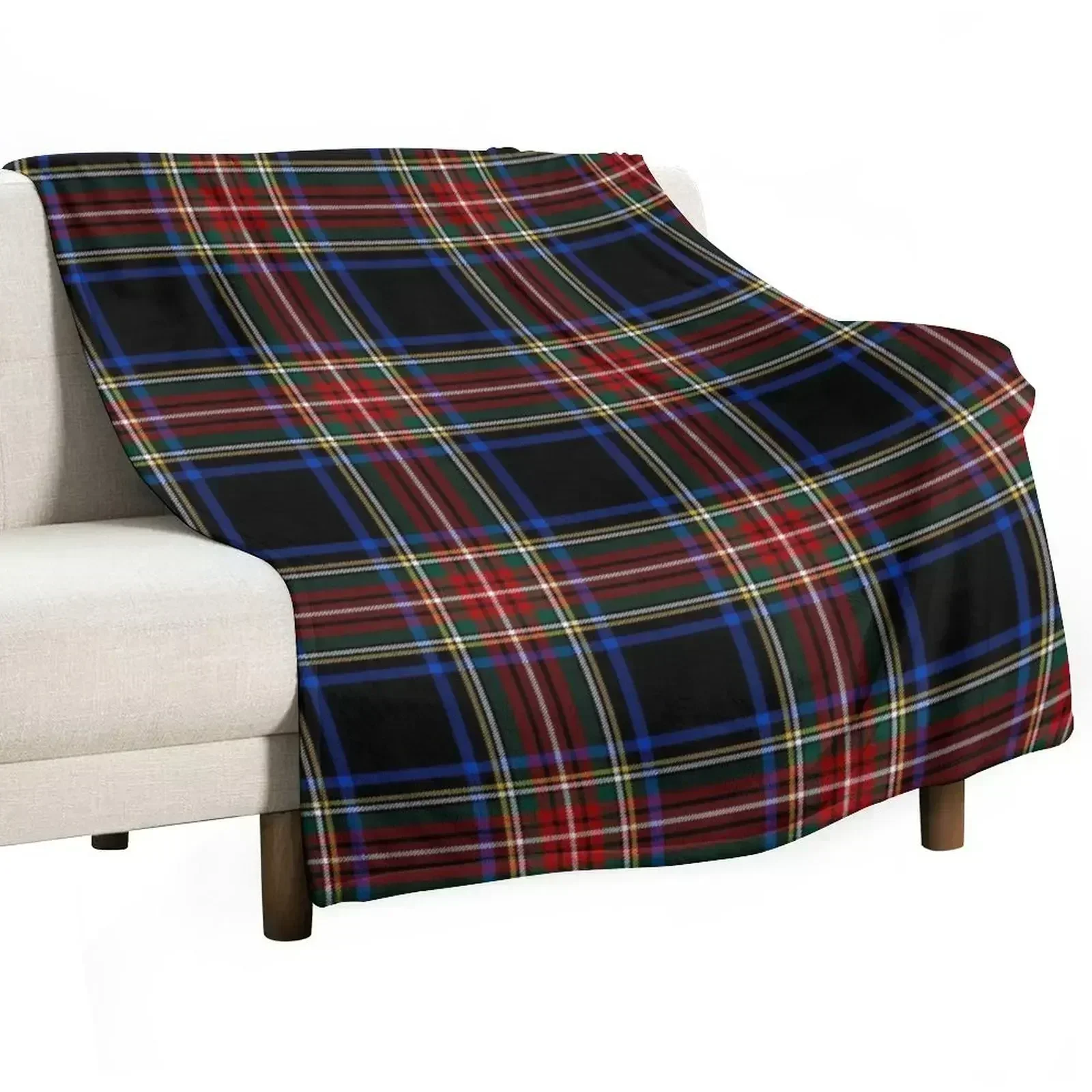 Stewart Black Tartan Clan Stuart Cute Tartan Throw Blanket Retros Luxury Thicken for sofa Giant Sofa Luxury Designer Blankets