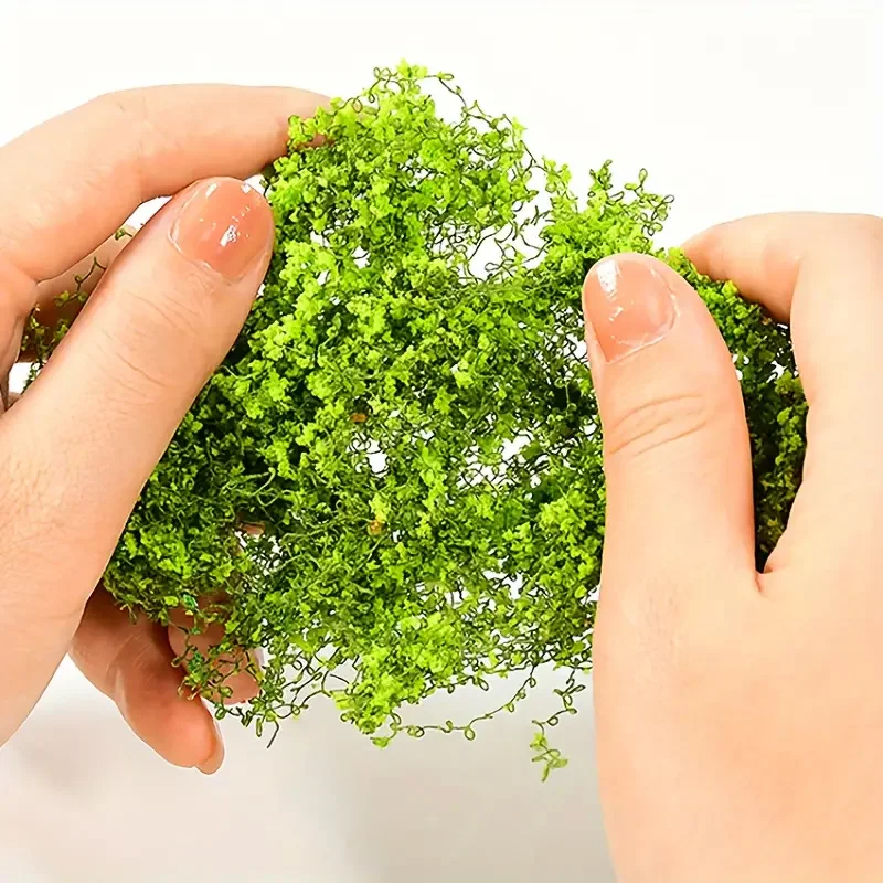 2Pcs/lot Miniature Cotton Thread Vine Leaves Artificial Flower Cluster Model Wall Plants Moss Grass Diy Micro Landscape Diorama