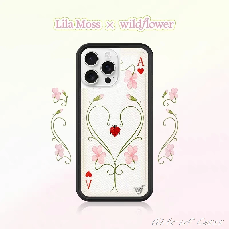 Wildflower Girls Lila Moss Model Poker A Phone Case for iPhone 12 13 14 15 16 17 Pro Max Plus Air 16pro 17pro WF 3D Cover Cases