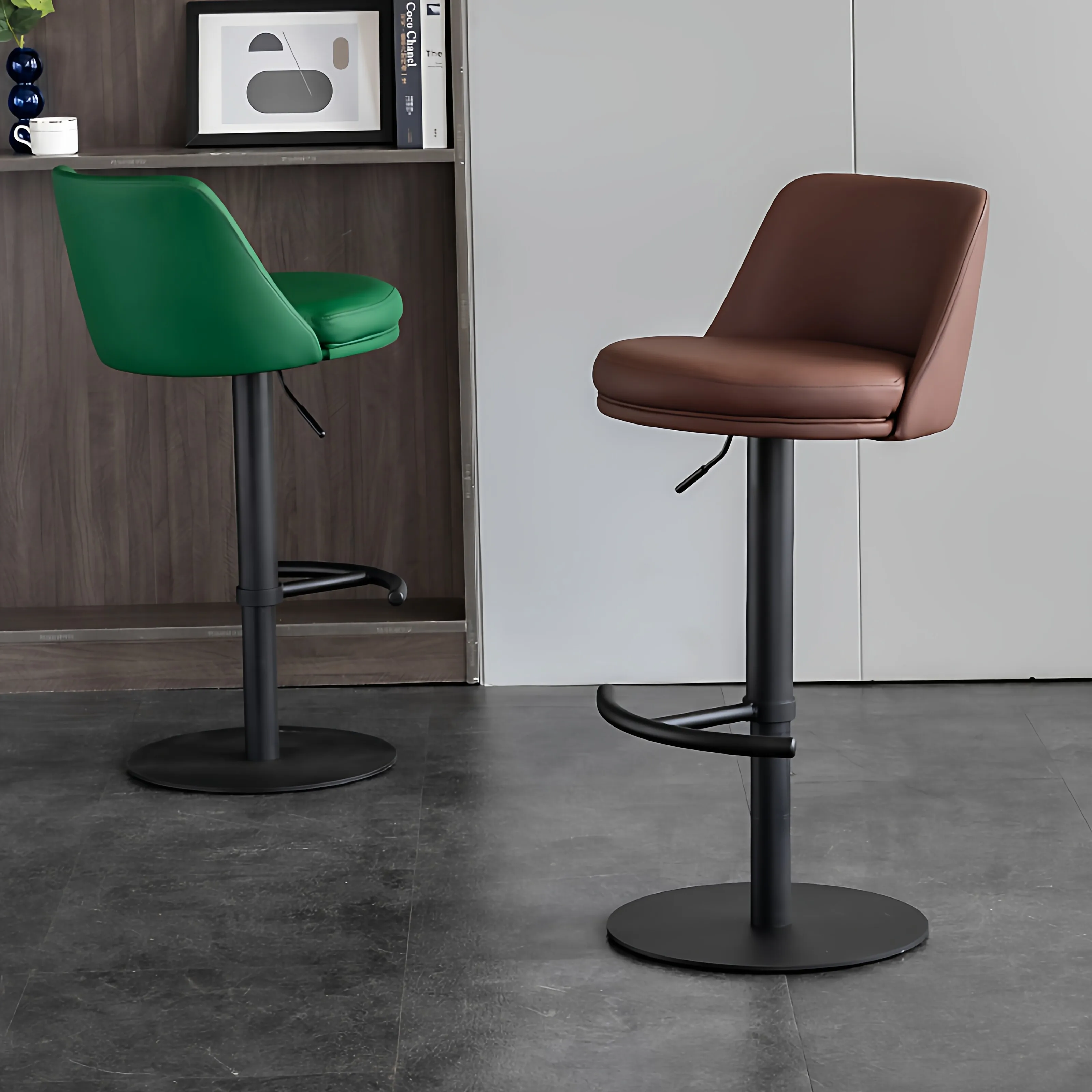 Solid Nordic Elegant Bar Chair Luxury Upholstered Bar Chair Modern Mid-Century Retro Sillas Para Barra Alta Hotel Furniture