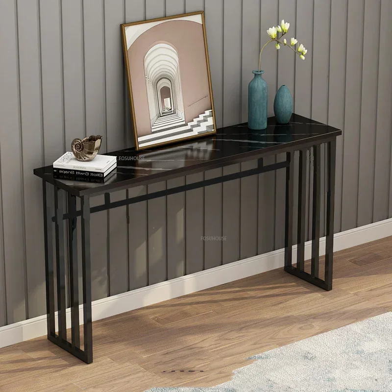 Simple Wrought Iron Console Table home Entry door Hallway Aisle Narrow Table Nordic Console Table for Living Room Furniture