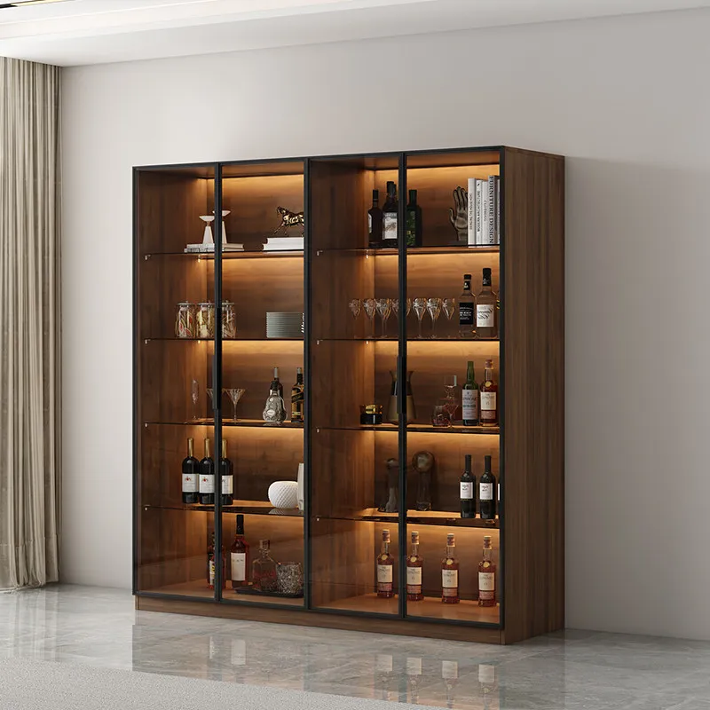 Designer Modern Bar Cabinet Living Room Shelves Decoration Nordic Wood Wine Cabinet Cocktai Coffe Armoire Lounge Suite Furniture