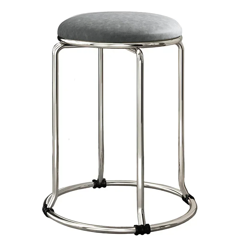 &Bar Velvet Dining Chair Stool Kitchen Salon Gold Nordic Hotel Round Chair Kitchen Outdoor Metal Sillas De Comedor Home Furnitur