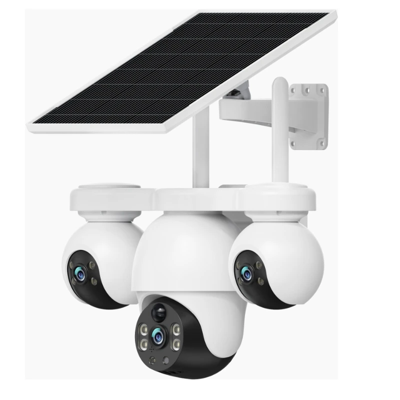 Camera three screen surveillance mobile phone remote high definition outdoor 4G wireless solar surveillance camera