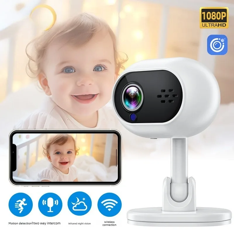 LGOODVIN A4 High Definition Home Security Monitor Baby Monitor Wireless WiFi Night Vision Rotatable Intercom Camera