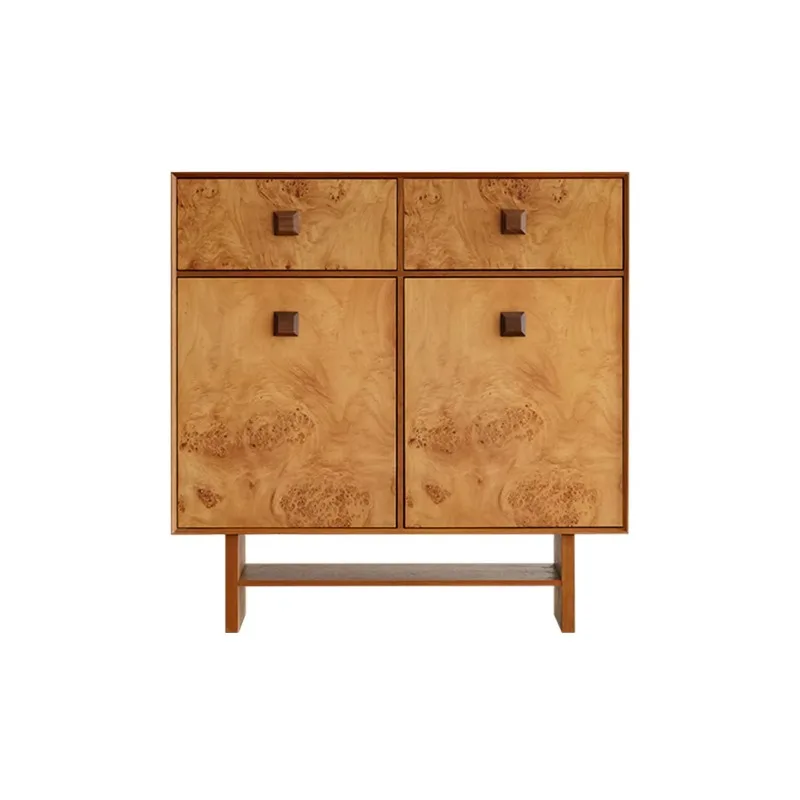 Mid-Century Modern Style Teak Living Room Storage Shoe Cabinets with Drawers and Adjustable Shelving Home Furniture Storage