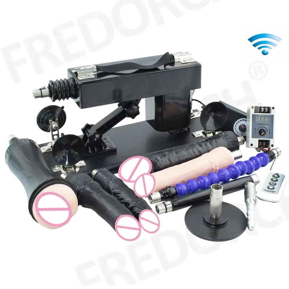 Fredorch New Sex Machine for Men and Women Female Vibrator with Dildo Adjustable Angle Retractable Machine Guns Sex Toys