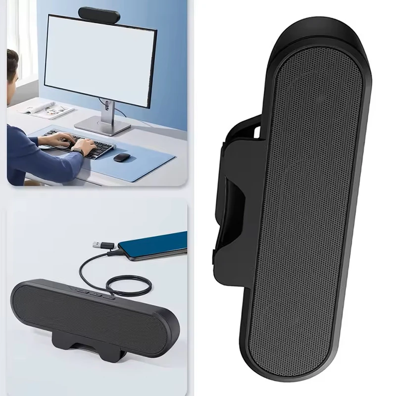 Clip Soundbar Speaker Portable USB Wired Computer TV PC Laptop Desktop Subwoofer Music Mini Caixa De Som Bocina Coluna Acoustics